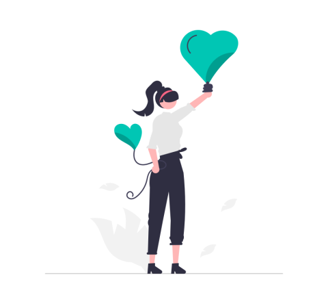 image with heart and girl